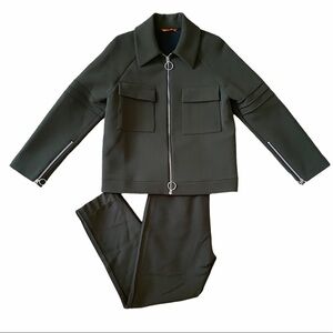 Smarteez- Olive Green Industrial Like Matching Set with Jacket and Jogger Pants